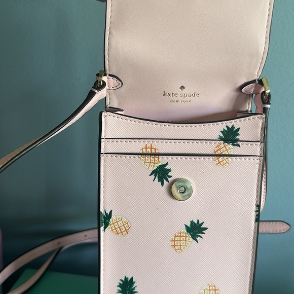 Kate Spade Pink with Pineapples Crossbody Bag with Adjustable Strap - Picture 3 of 3